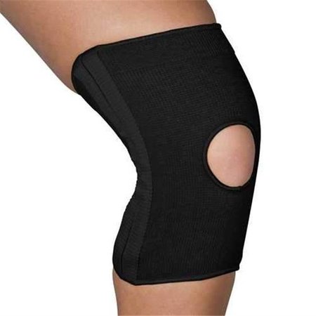 BLUE JAY Blue Jay BJ215201LG Slip-On Knee Support Open Patella with Stabilizers; Balck - Large BJ215201LG